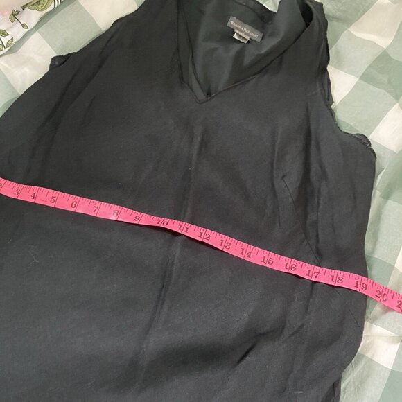 Banana Republic Maxi Dress Womens 12 Black Linen Sleeveless Neutral Goth - Picture 6 of 10